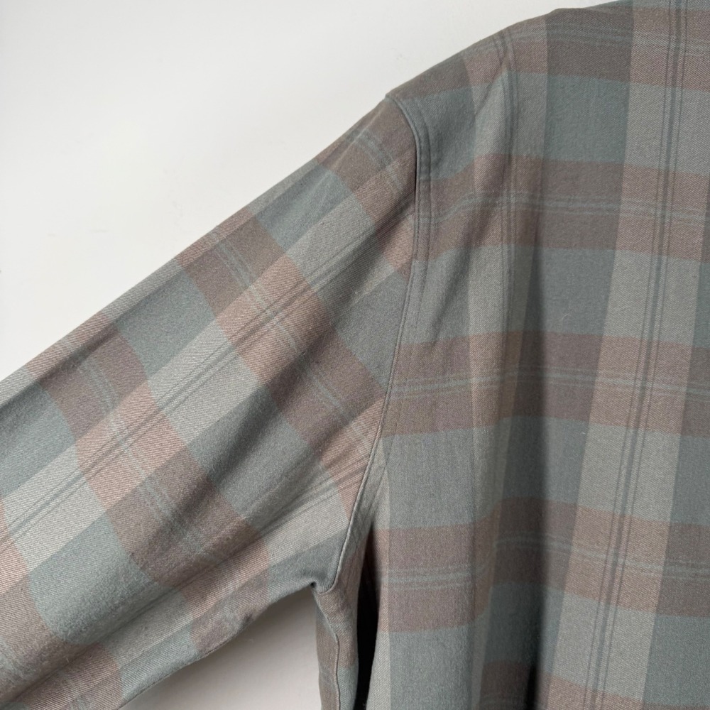 MTN OPS Mens Pinyon Tri Blend Premium Flannel Shirt Sz L Sage Plaid Long Sleeve - Picture 12 of 16